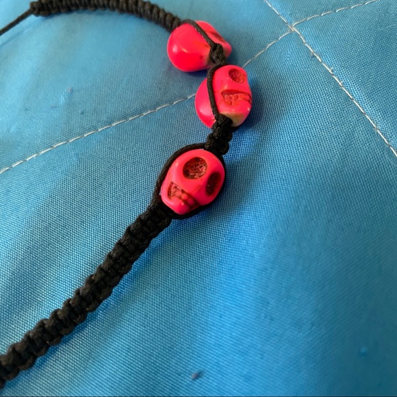 Pink Skull adjustable bracelet - Picture 4 of 6